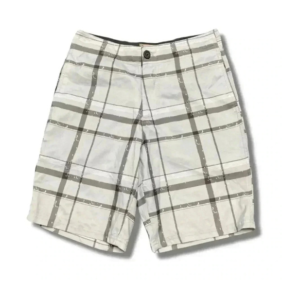 🌟 Red Camel Men's Size 32 off White Check Plaid Casual Shorts Polyester 🌟 - Picture 1 of 4